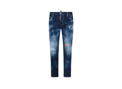 Dsquared2 Dark Neon Splash Wash Sexy Twist Jeans "Navy"