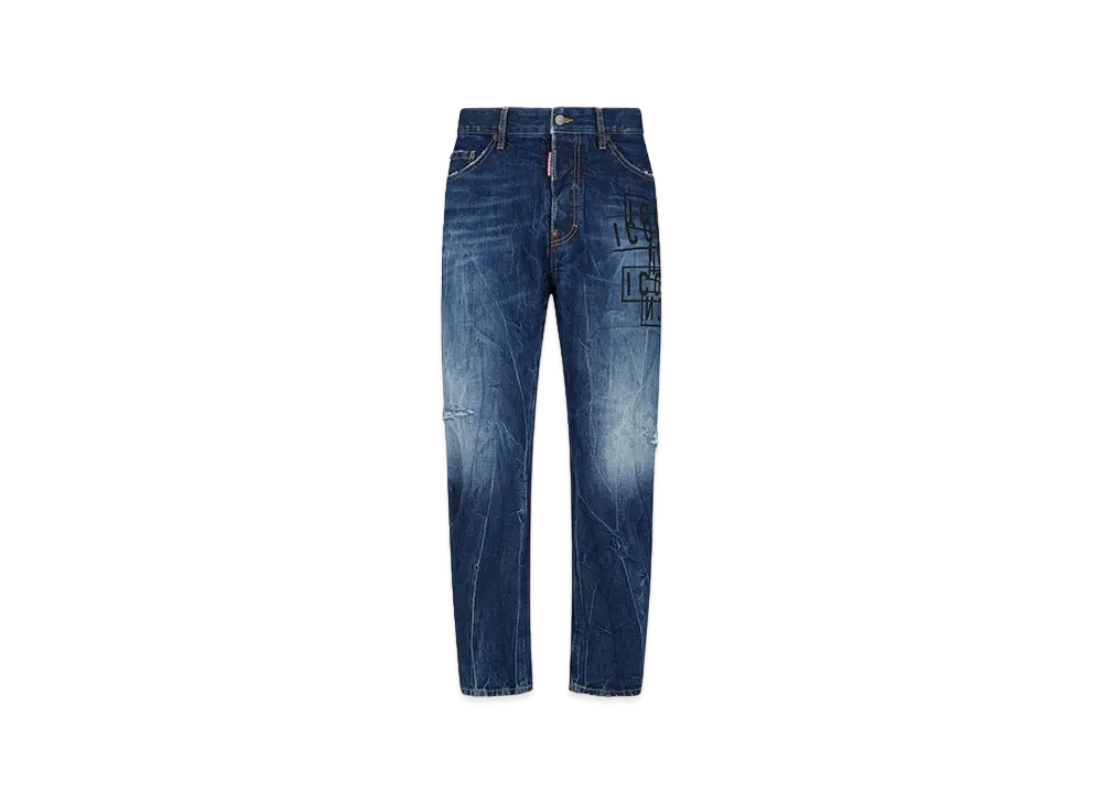 Dsquared2 Icon Dark Wash Stamps Bro Jeans "Navy"