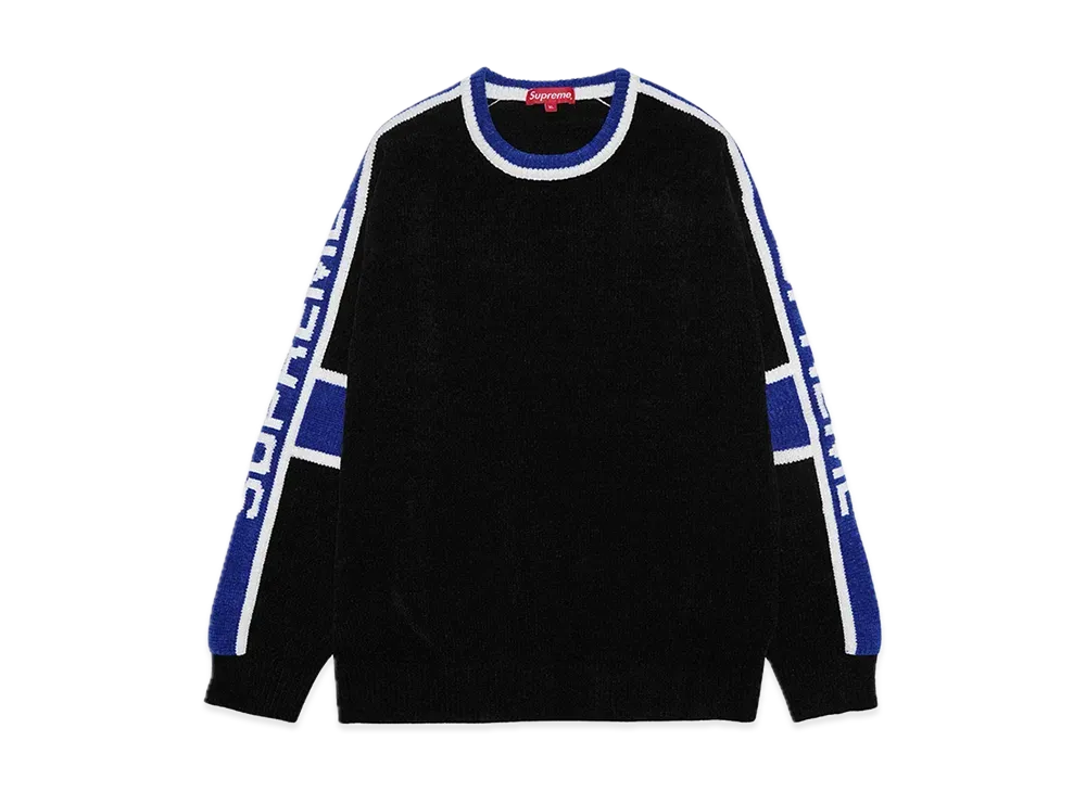 Supreme Stripe Chenille Sweater "Black"