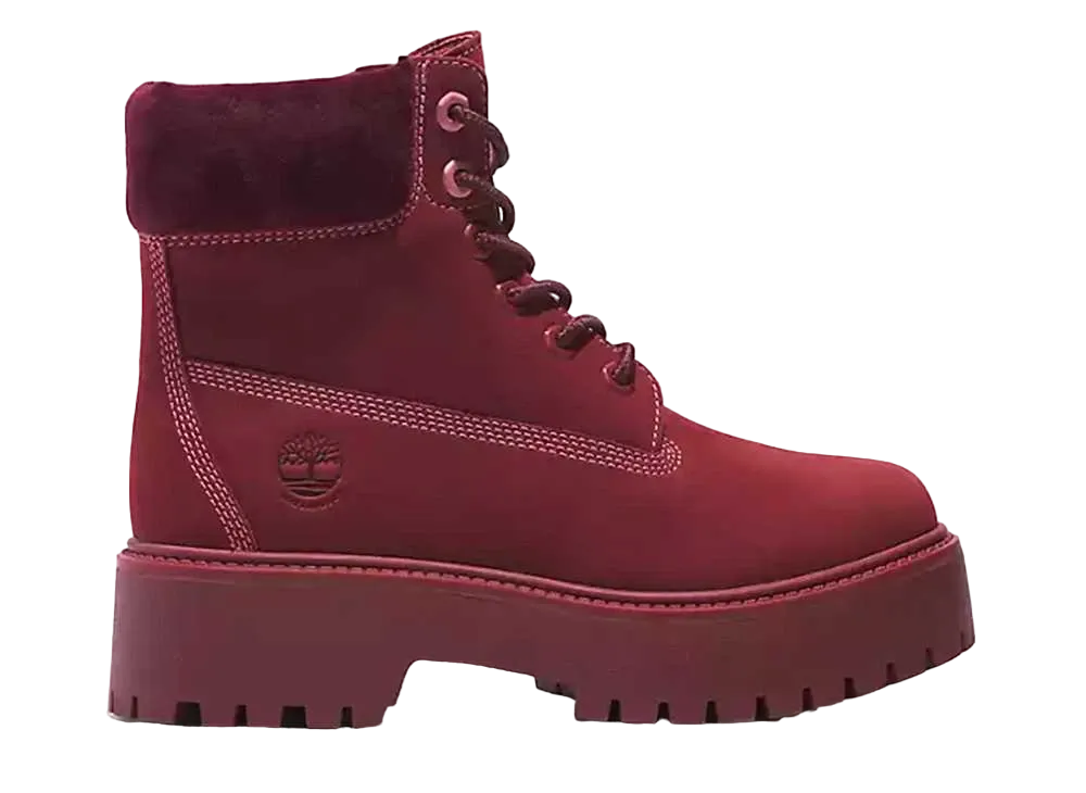 Timberland Women's Stone Street 6 Inch Platform Waterproof Boot "Dark Red Nubuck"