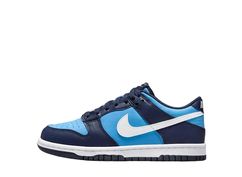 ナイキ GS ダンク ロー "ユニバーシティブルー/ミッドナイトネイビー/ホワイト"