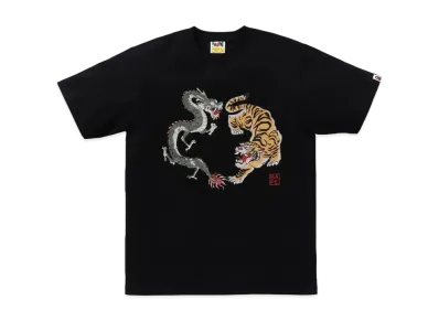 A BATHING APE Tiger And Dragon Tee "Black"