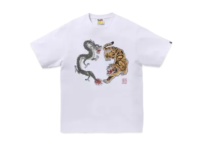 A BATHING APE Tiger And Dragon Tee "White"