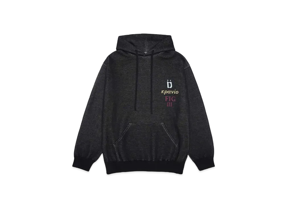 DUSTNATION BONE KNIT HOODIE "BLACK"