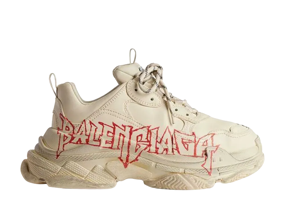 バレンシアガ トリプルS スニーカー DIY メタル "ホワイト/レッド/ブラック"