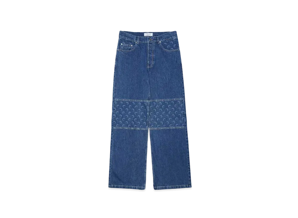 Marine Serre DEADSTOCK DENIM STRAIGHT LEG PANTS "BLUE"