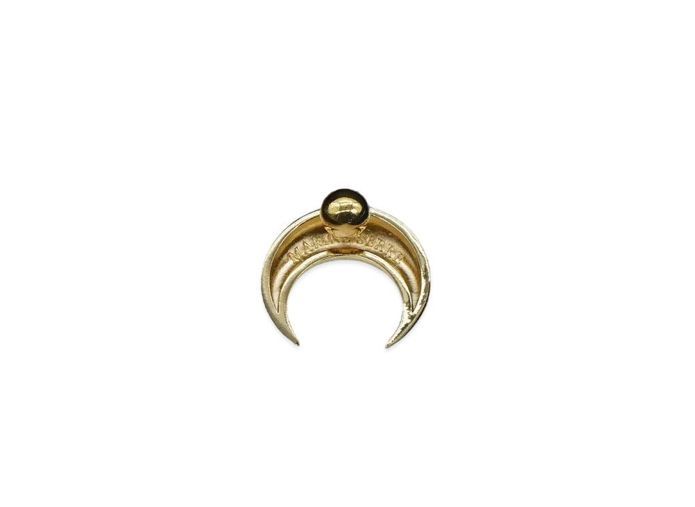 Marine Serre REGENERATED SINGLE TIN MOON STUD EARRINGS "MT50 Color"