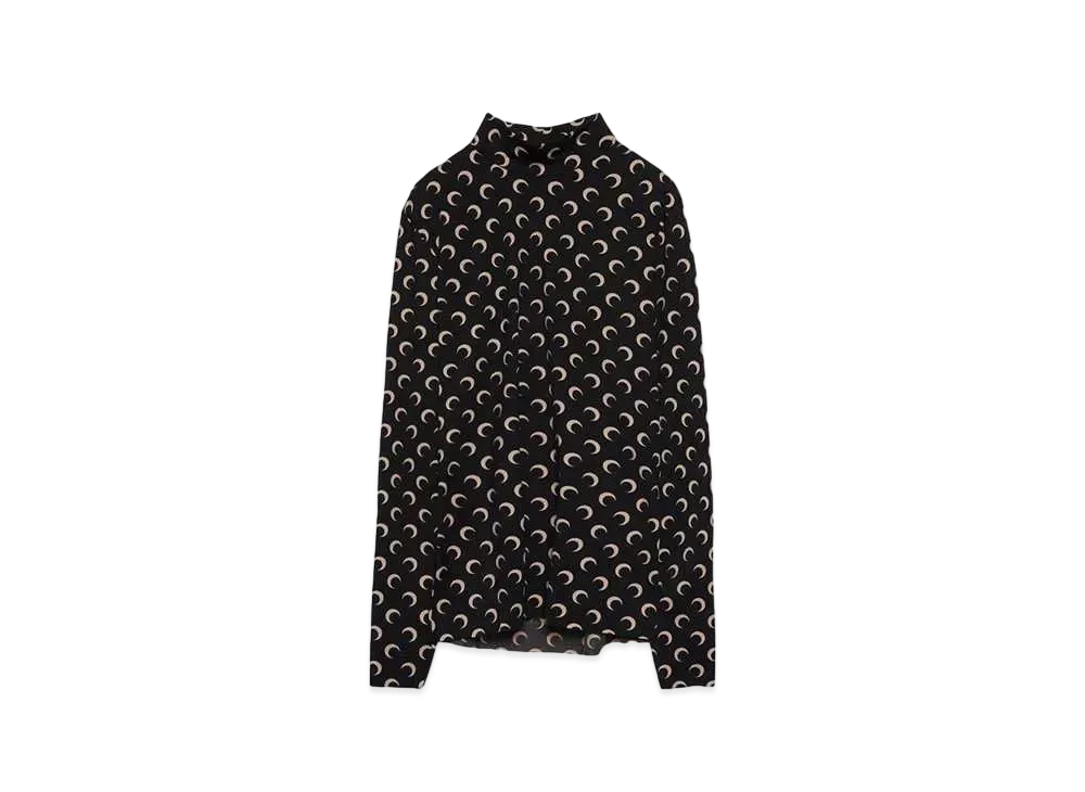 Marine Serre REGENERATED AOM JERSEY HIGH NECK SECOND SKIN "INVERSE TAN"