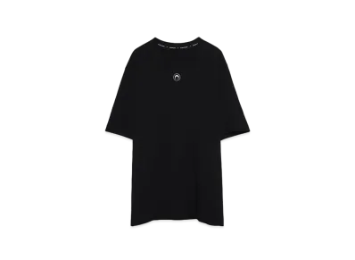 Marine Serre ORGANIC COTTON JERSEY PLAIN T-SHIRT "BLACK"