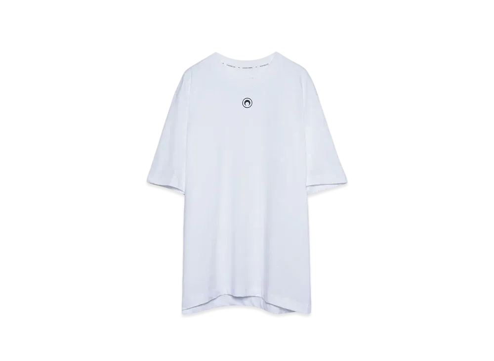 Marine Serre ORGANIC COTTON JERSEY PLAIN T-SHIRT "WHITE"