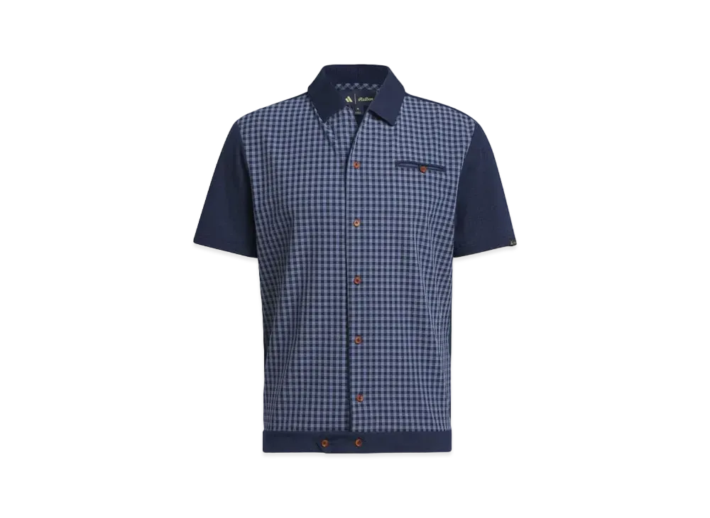 adidas x Malbon Golf Gingham Check Full Open Shirt "College Navy"