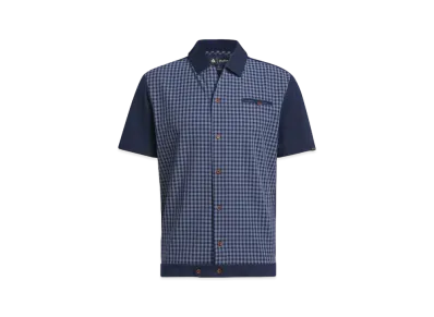 adidas x Malbon Golf Gingham Check Full Open Shirt "College Navy"