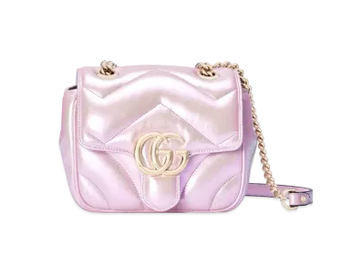 GUCCI GG Marmont Mini Shoulder Bag "Pink Iridescent "