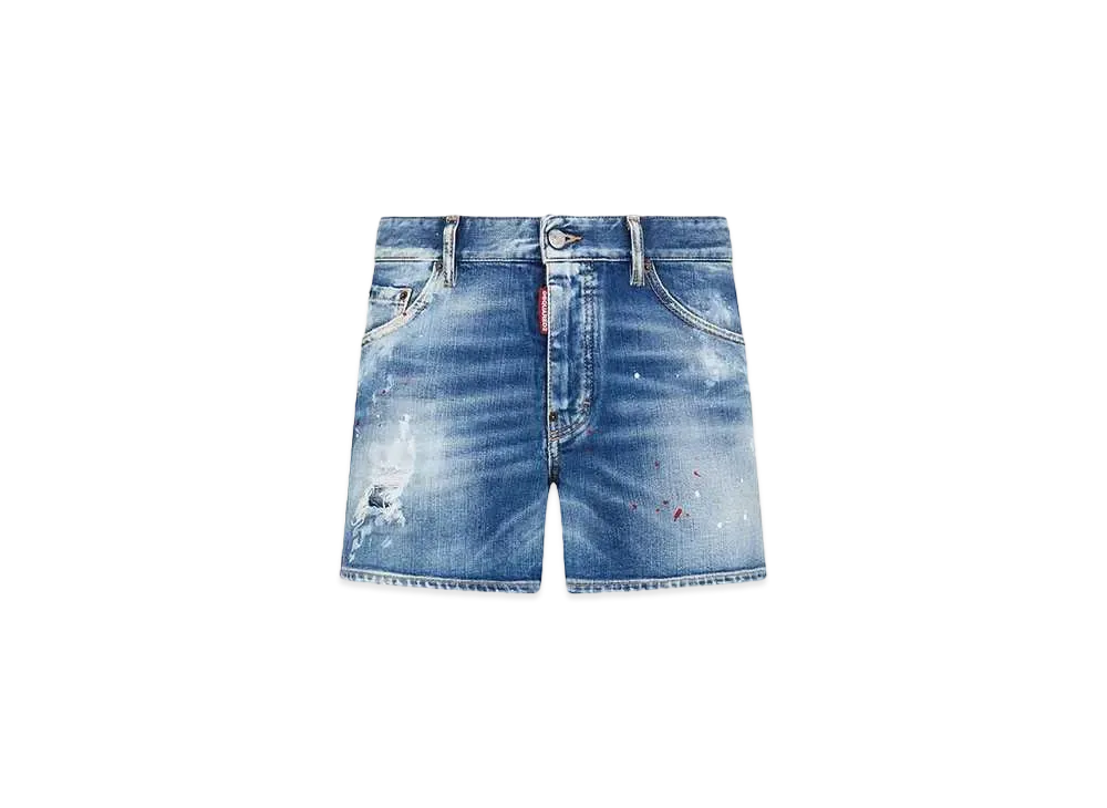 Dsquared2 Medium Worn Out Booty Wash Sexy 70'S Shorts "Navy"