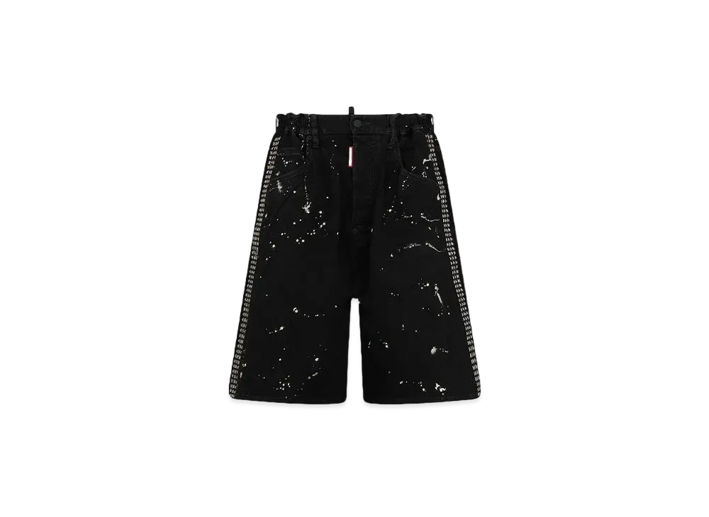 Dsquared2 Icon Black Milky Wash Denim Shorts "Black"