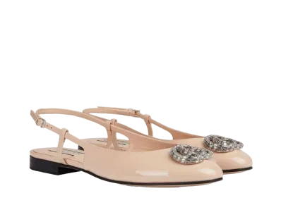 GUCCI WMNS Ballerina with Double G "Pale Pink"