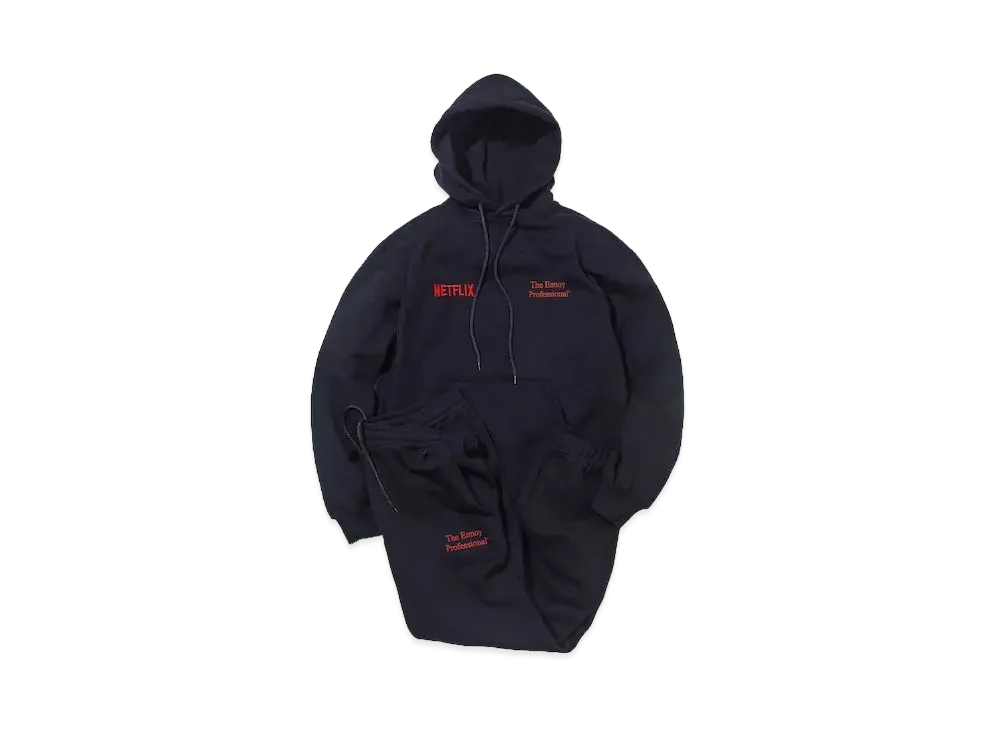 ENNOY Stylistshibutsu x Netflix 23AW Hoodie+Pants Setup "Black/Netflix Red"