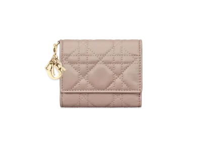 Dior Lady Dior Lotus Wallet Cannage Lambskin Japan Exclusive "Taupe"