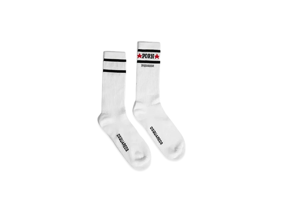 Dsquared2 Rocco Mid-Crew Socks #1 "White"
