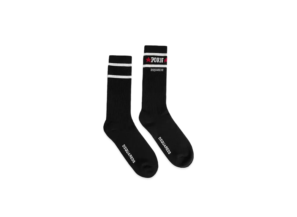 Dsquared2 Rocco Mid-Crew Socks #1 "Black"