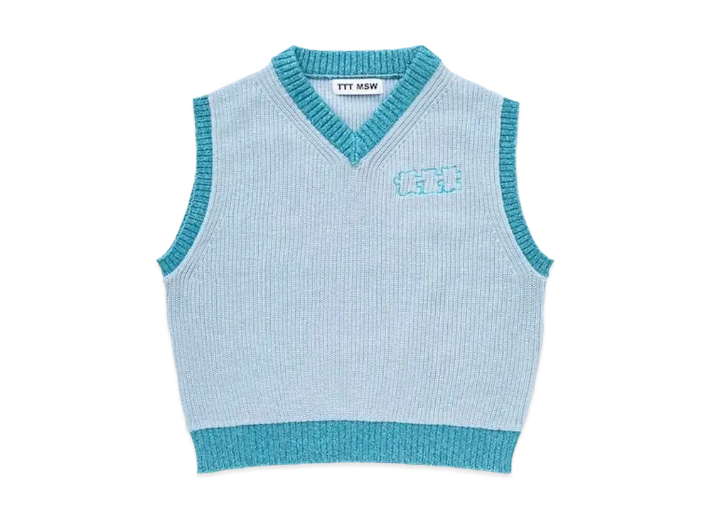 TTT MSW Lame Knit Vest "Light Blue"