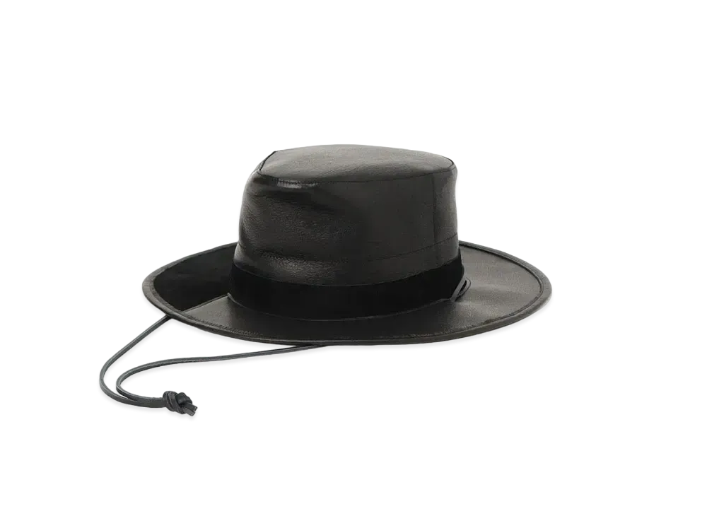 Wildside Yohji Yamamoto x Tetsuya Ishikawa Cow Leather Hat "Black"