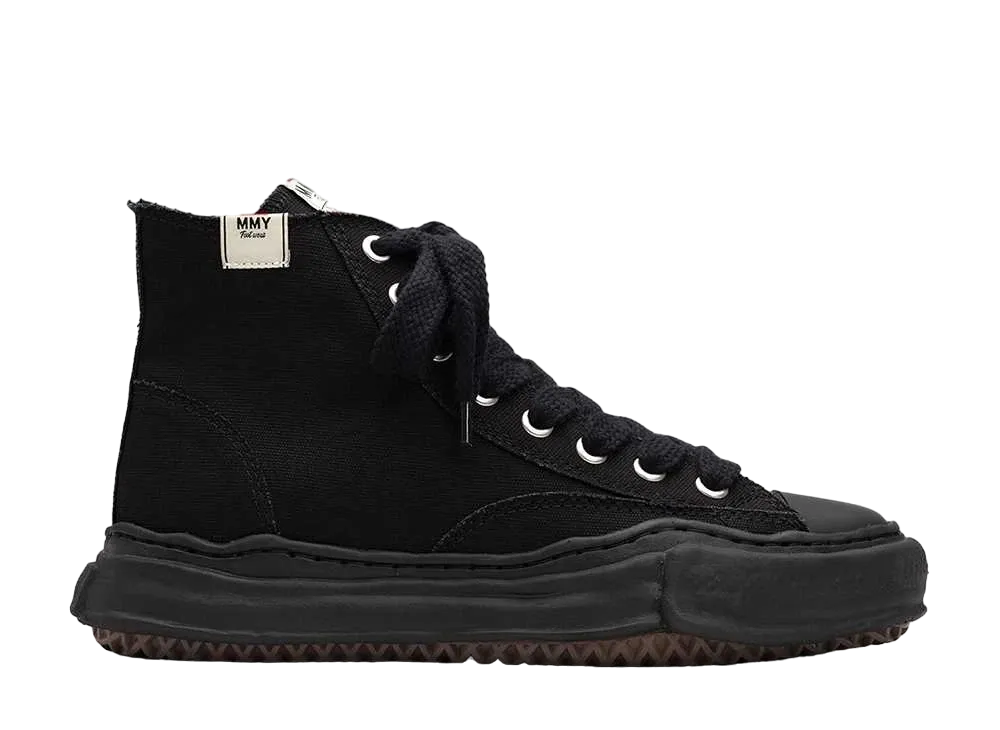 メゾンミハラヤスヒロ ピーターソン OG ソール キャンバス ハイトップ スニーカー "ブラック/ブラック" (A01FW701)