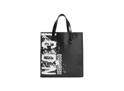 Dsquared2 Icon Splash Shopping Bag "Black/White"