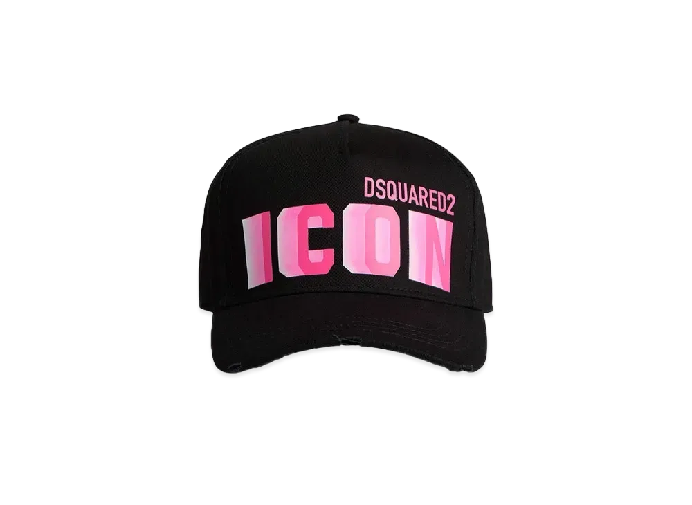 Dsquared2 Icon Blur Baseball Cap "Black/Fuxia Fluo"
