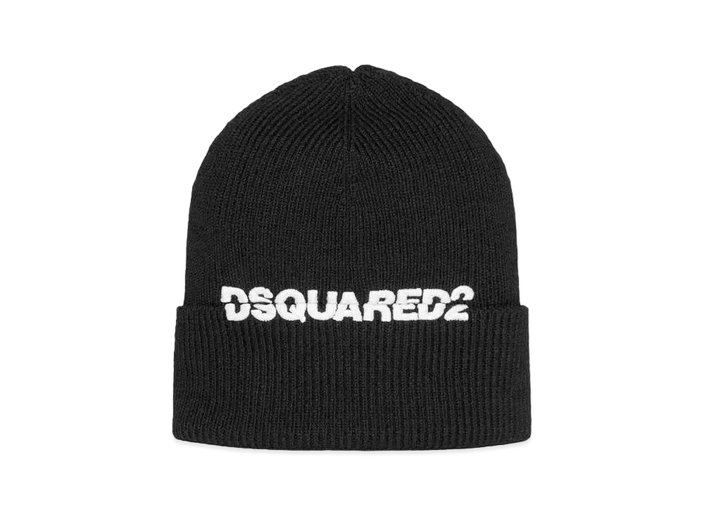 Dsquared2 Logo Knit Beanie #1 "Black"
