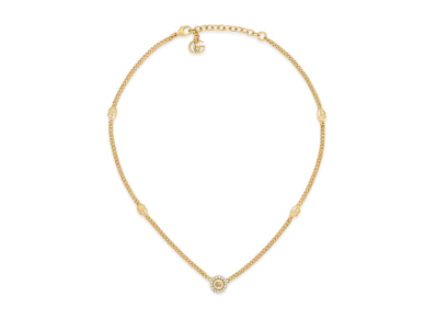 GUCCI GG Marmont Double G Flower Necklace "Gold"