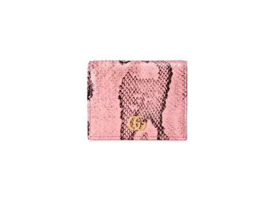 GUCCI GG Marmont Python Card Case Wallet "Pastel Pink"