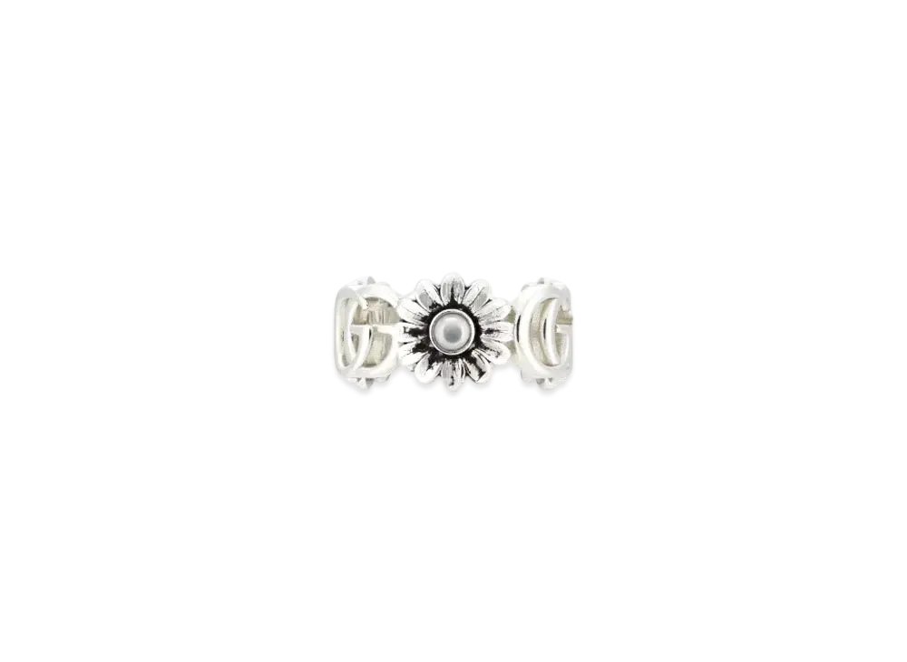 GUCCI GG Marmont Mother of Pearl Ring "Silver"