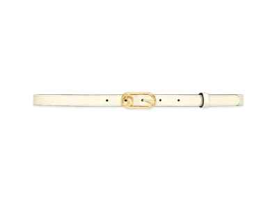 GUCCI Thin Belt with Round Interlocking G "White"