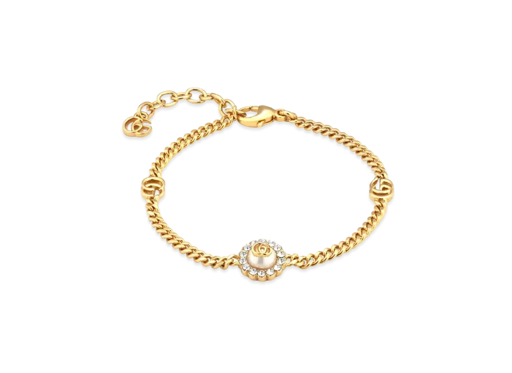 GUCCI GG Marmont Double G Flower Bracelet "Gold"