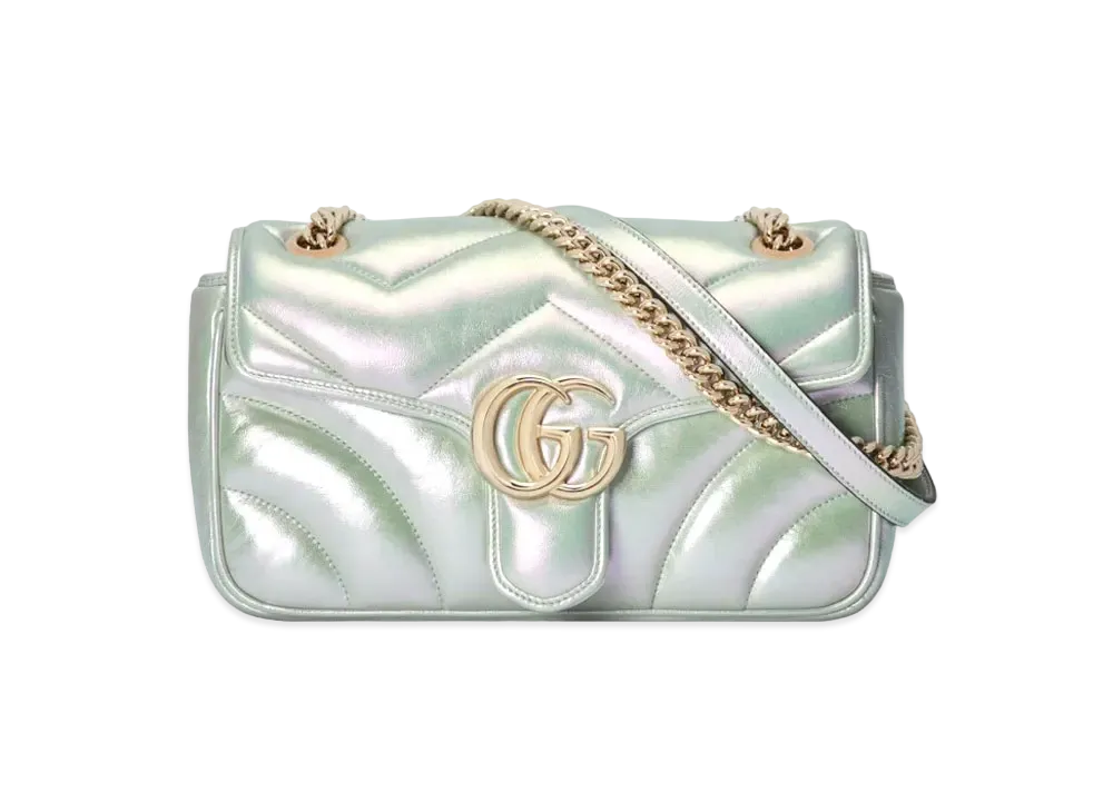 GUCCI マーモント スモールショルダーバッグ オーロラ グリーン