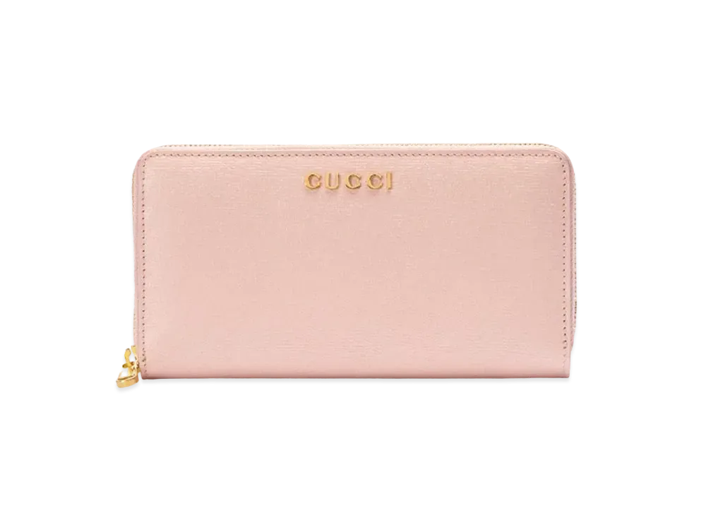 [新品未使用] GUCCI スクリプト ジップアラウンドウォレット GUCCI スクリプト パイソン ジップアラウンドウォレットピンク