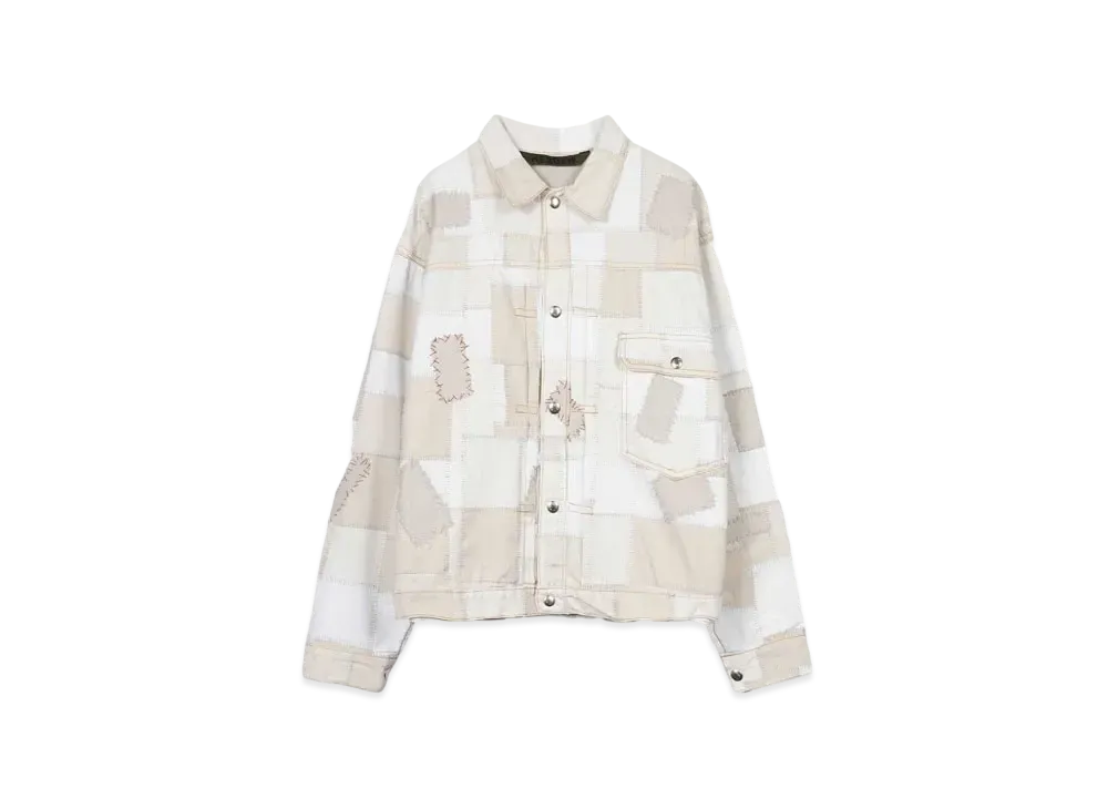 NEXUSVII. CRUSTED T-BACK JACKET HAND BLIND STITCH "WHITE"