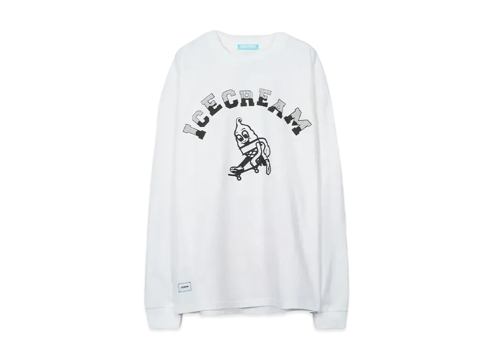 ICECREAM COTTON LS T-SHIRT SKATE "WHITE"