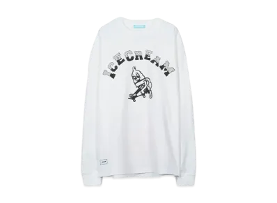 ICECREAM COTTON LS T-SHIRT SKATE "WHITE"