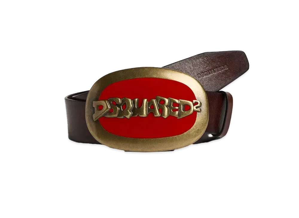 Dsquared2 Plaque Belt #1 "Brown/Red"