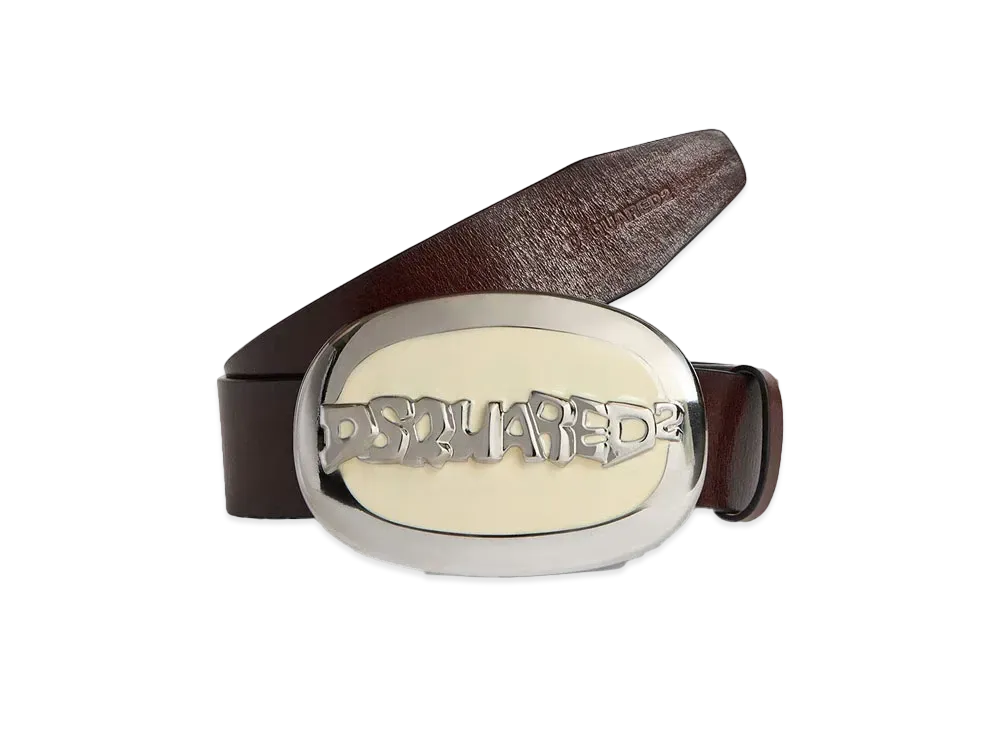 Dsquared2 Plaque Belt #1 "Brown/White"