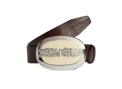 Dsquared2 Plaque Belt #1 "Brown/White"