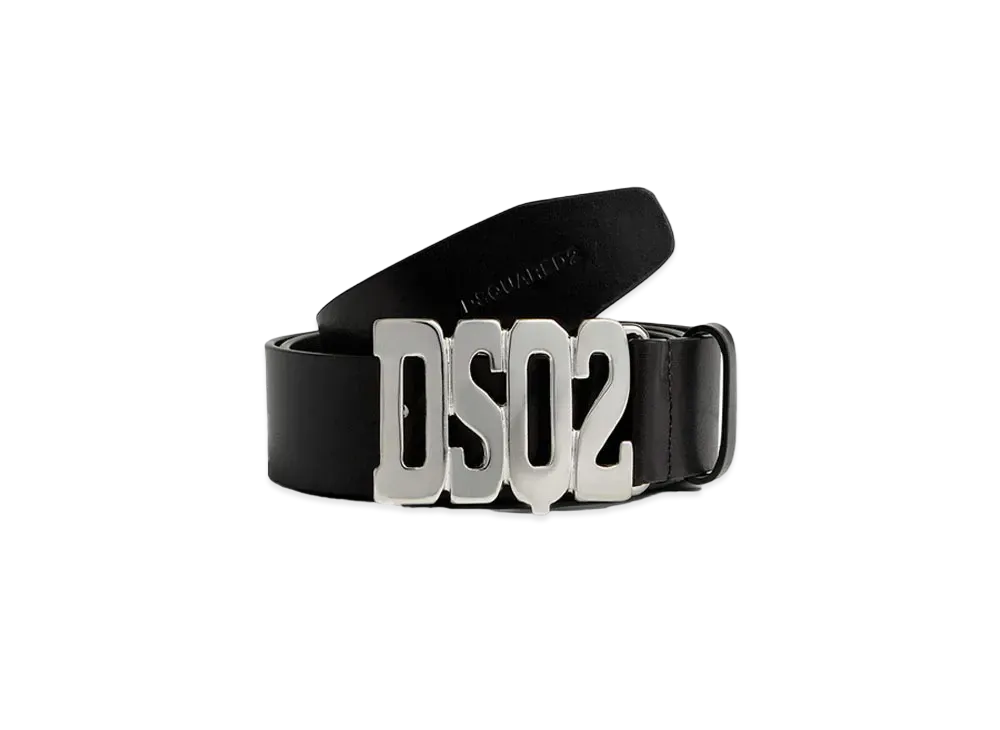 Dsquared2 Dsq2 Plaque Belt "Black/Ruthenium"