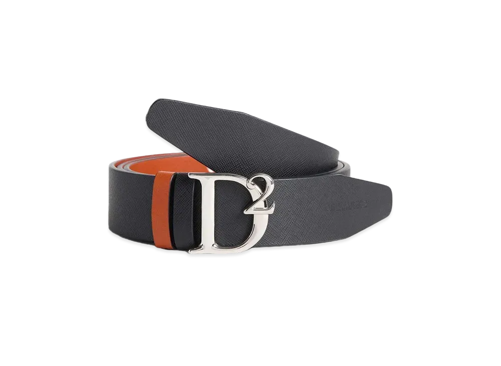 Dsquared2 D2 Statement Reversible Buckle Belt "Orange"