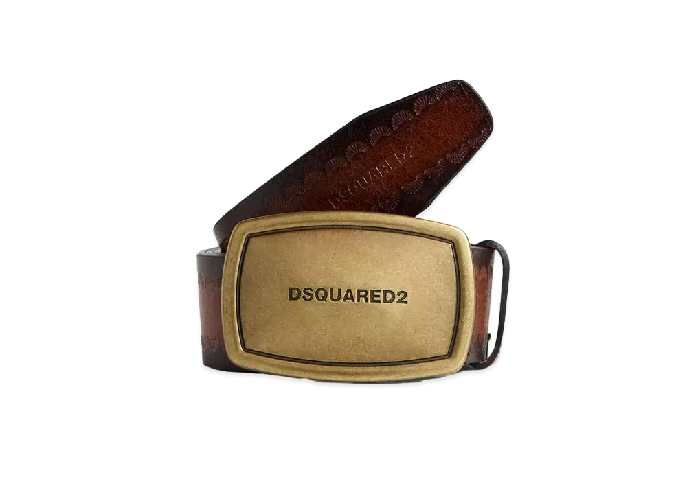 Dsquared2 Vintage Plaque Belt "Brown"