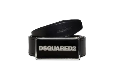 Dsquared2 Logo Plaque Belt "Black/White"