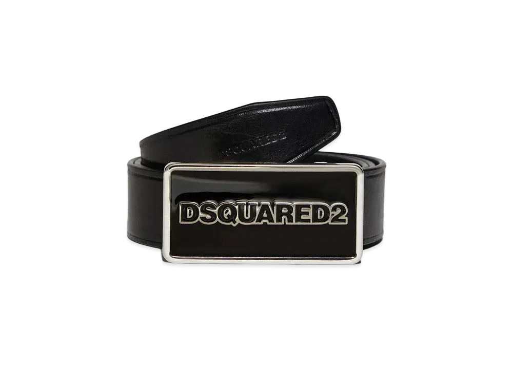 Dsquared2 Logo Plaque Belt "Black/Black"