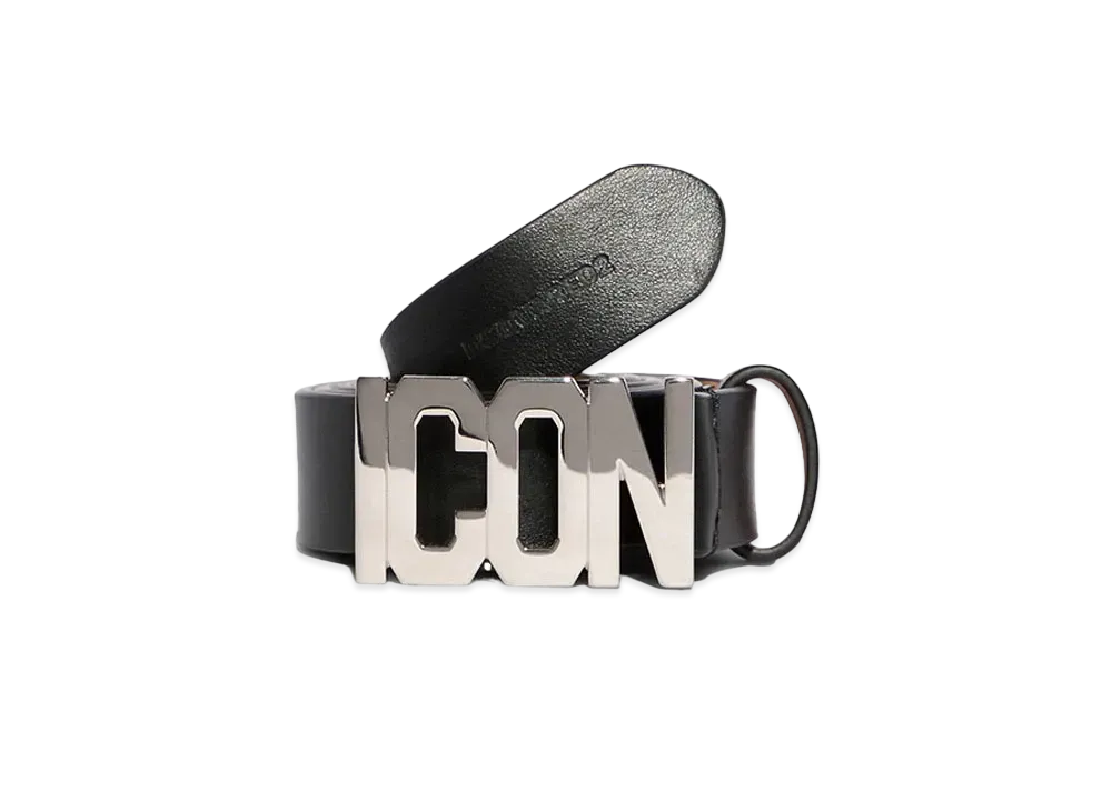 Dsquared2 Be Icon Plaque Belt #2 "Black/Silver"
