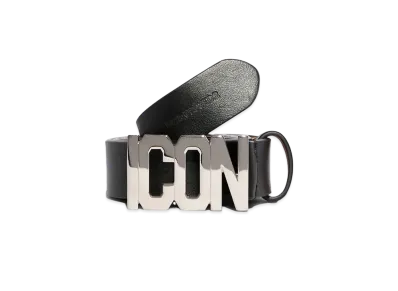 Dsquared2 Be Icon Plaque Belt #2 "Black/Silver"